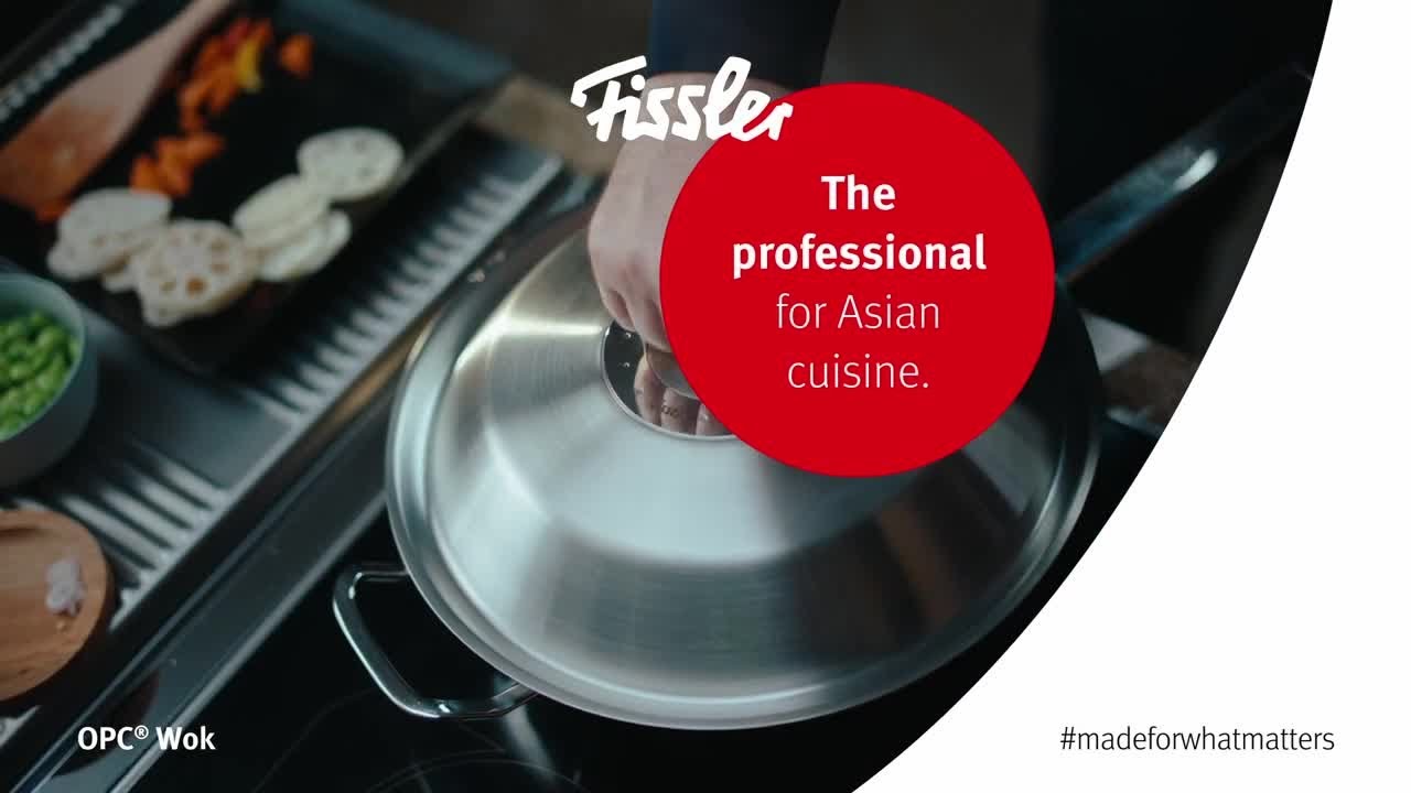 Original-Profi Collection® Stainless Steel Wok w/ Lid - the professional  for Asian cuisine - YouTube