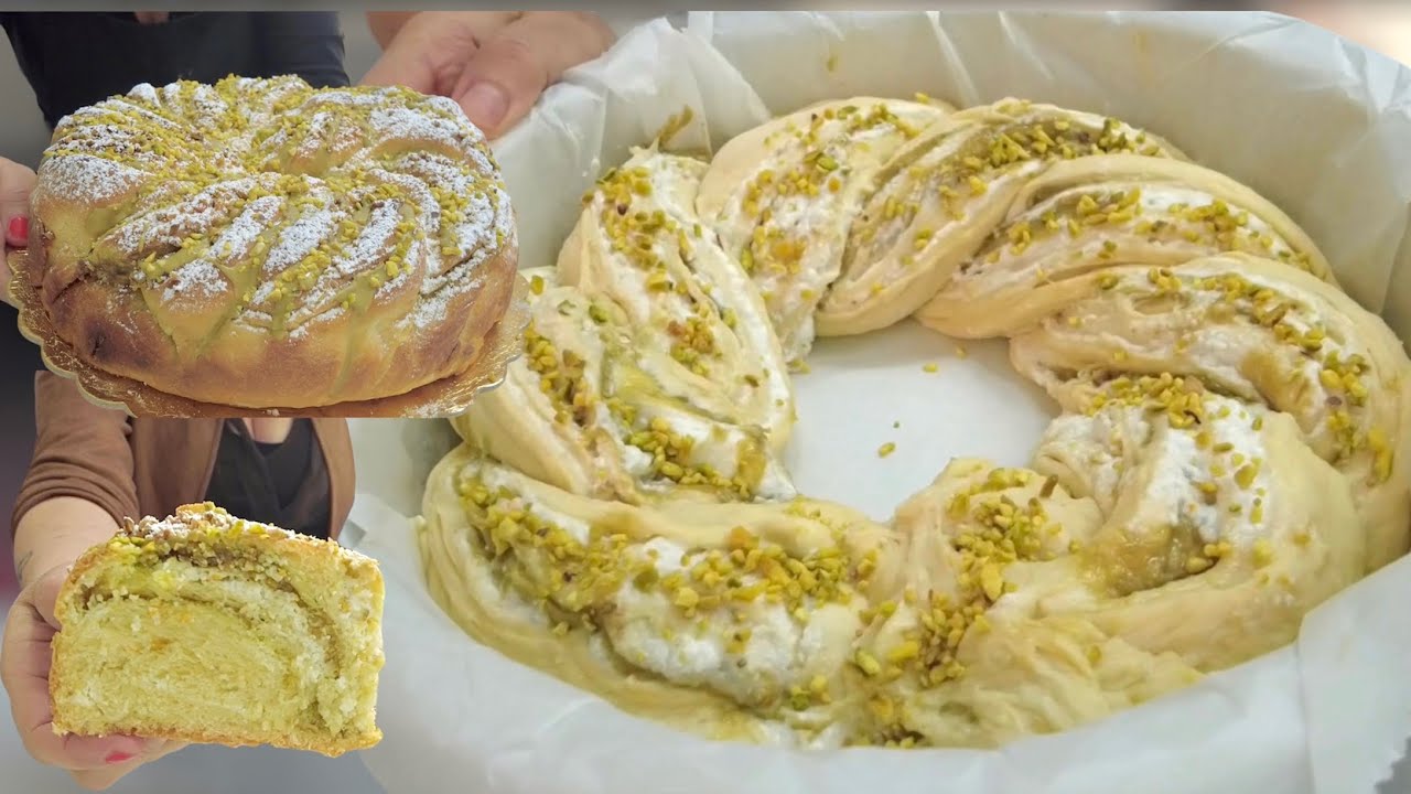 БРИОШЬ КАССАТА, ПЛЕТЕННАЯ с Рикоттой и Фисташками РОЖДЕСТВЕНСКИЙ РЕЦЕПТ