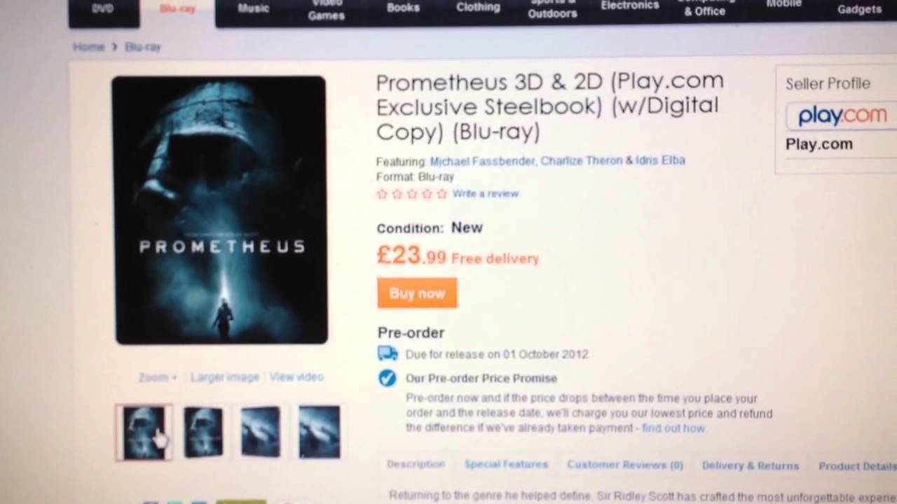 Prometheus Exclusive Blu-ray Steelbook - YouTube