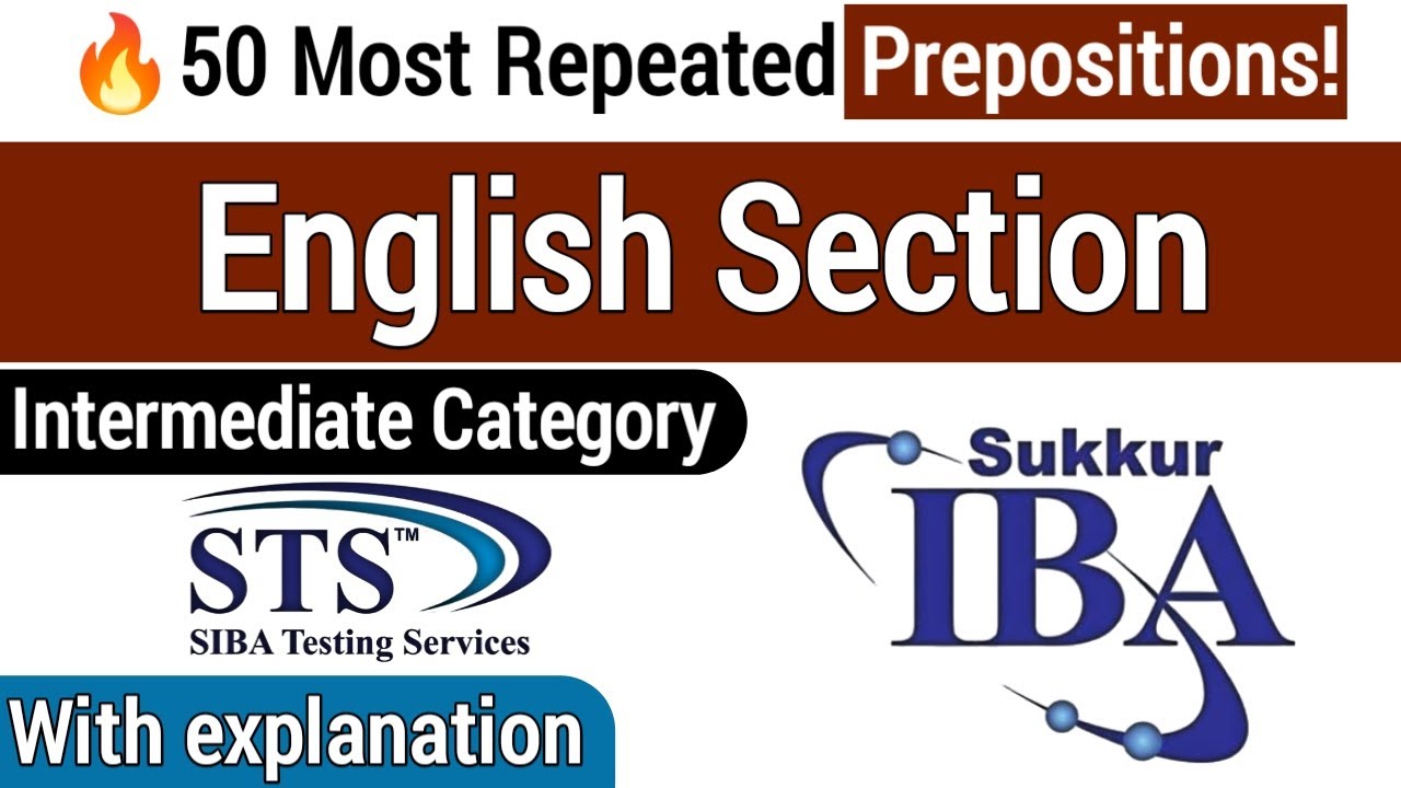 IBA STS English Section | Intermediate Category | IBA STS screening | bps 5 to 15 | preposition