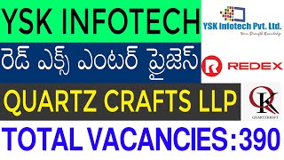 Redex Enterprise Pvt Ltd Jobs | YSK Infotech Pvt Ltd Jobs | Quartzkraft LLP Jobs | Telugu Job Portal