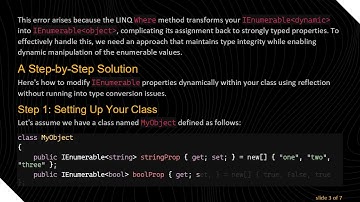 Handling IEnumerable Properties in C#  via Reflection