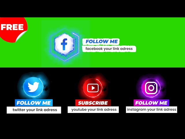 Free Social Media lower Third with Green Screen (Facebook, Instagram, Twitter, YouTube) class=