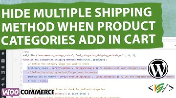 How to Remove Multiple Shipping Method When Product Categories Add in WooCommerce Cart | Slug