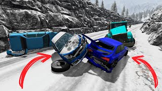 ГОЛОЛЕД НА ТРАССЕ! СМЕРТЕЛЬНАЯ АВАРИЯ!┃BeamNG.drive