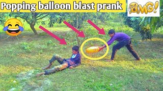 Popping balloon blast prank boy reaction. part 21.New update popping balloon blast prank.