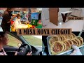 CHEGOU NOSSA MESA NOVA, MODELO QUE ESCOLHEMOS, BERNARDO CORTOU O CABELO, ESFIHA E MAIS...