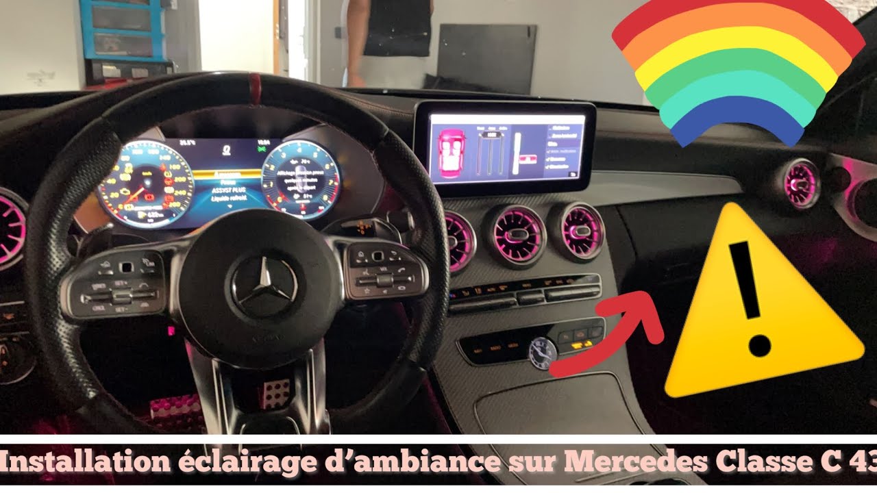 Installation éclairage d’ambiance sur Mercedes Classe C 43 AMG - YouTube