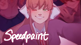 SpeedPaint - "Okay, Everyone! Say ‘Cheese!’" (Doki Doki Literature Club)