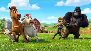 Funny Monkey | Brave Nino Tracks Down the Animal Thieves and Saves His Farm! | Monkey Cartoon
