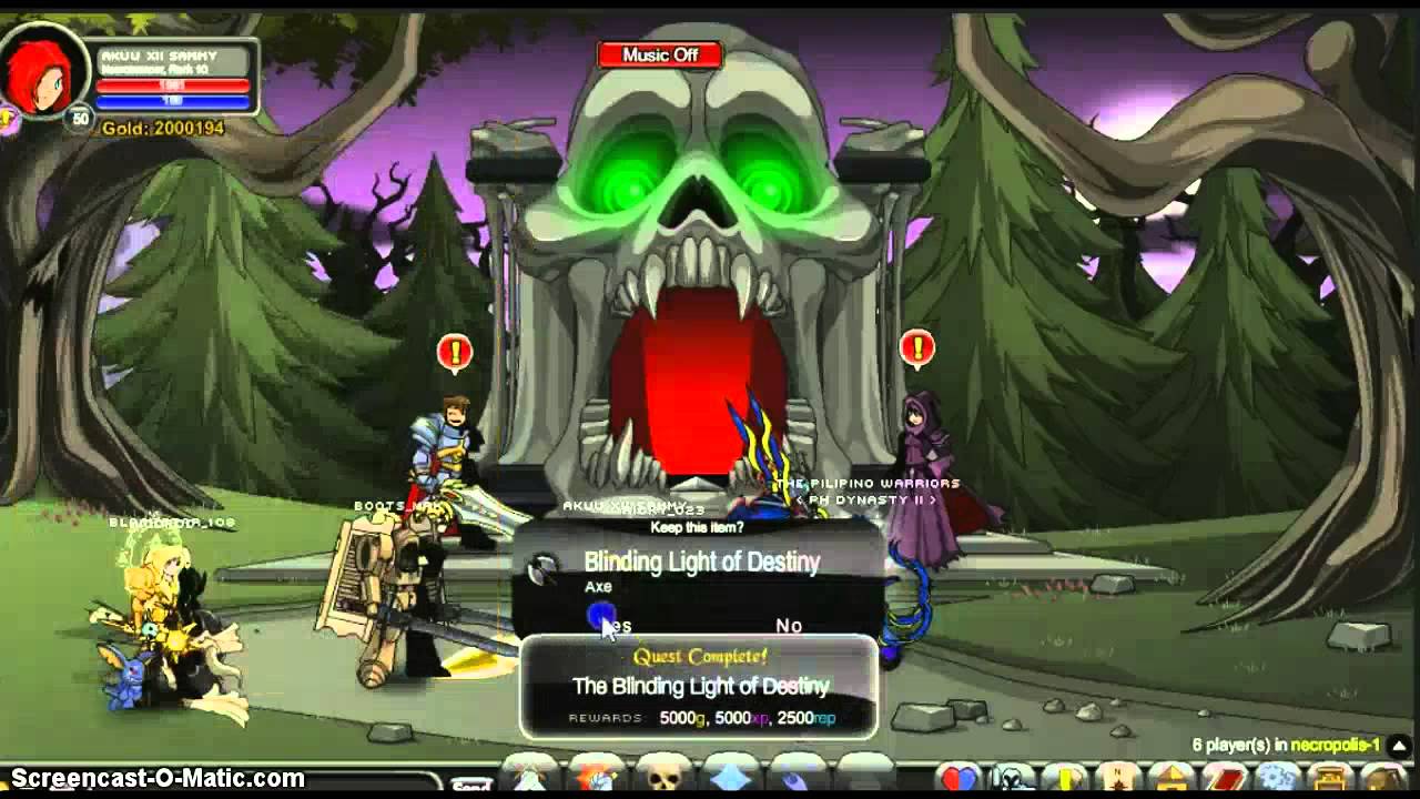 aqw getting artix axe( blinding light of destiny )!