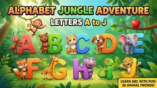 Alphabet Jungle Adventure Letters A to J | Learn ABC with Fun 3D Animal Friends! 🌳🐵🍎 Jungle Inspired Alphabet For Summer Fun