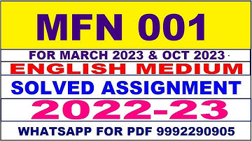 mfn 1 solved assignment 2022-23 in english | mfn 1 solved assignment 2022-23 | mfn 1 2023