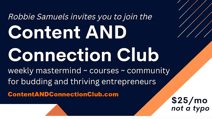 Content AND Connection Club LIVE with guest Avital...