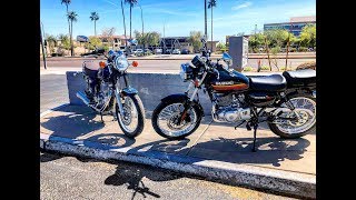 Side by side comparison -2018 Suzuki TU250/Yamaha SR400 (corrections made in description 3/24/2018)