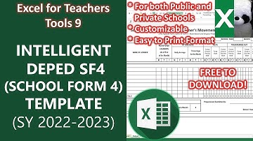 INTELLIGENT DEPED SCHOOL FORM 4 (SF4) TEMPLATE SY 2022-2023 | Excel for Teachers | Carlo Excels