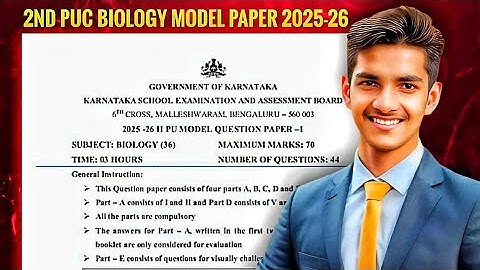 2nd Puc Biology Model Paper 2025-26 | Model Question Paper 1 | Ali Educations