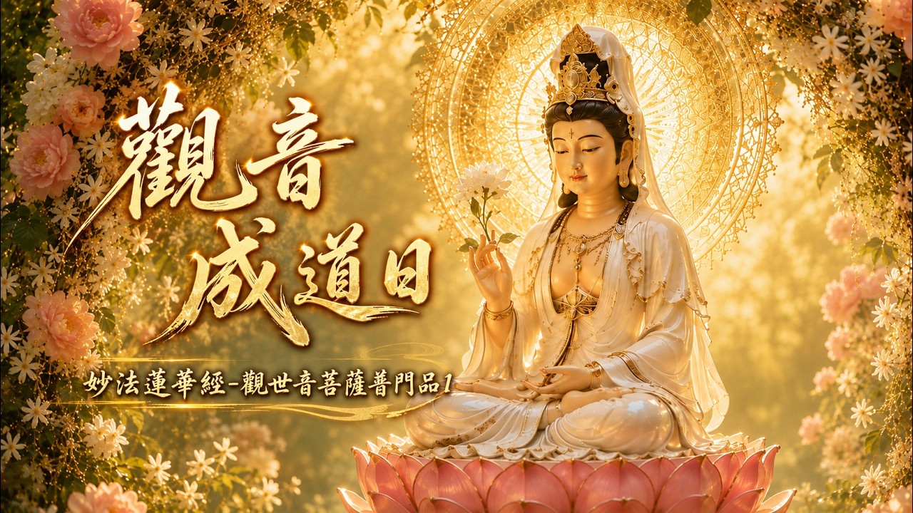 觀音成道日普門品佛曲文章封面,原 YouTube 影片縮圖