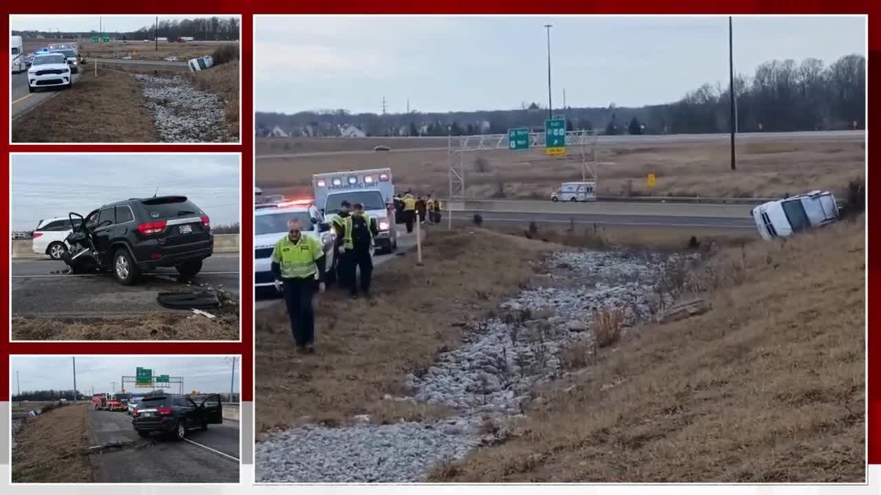 Police chase ends in crash on I-69 - YouTube