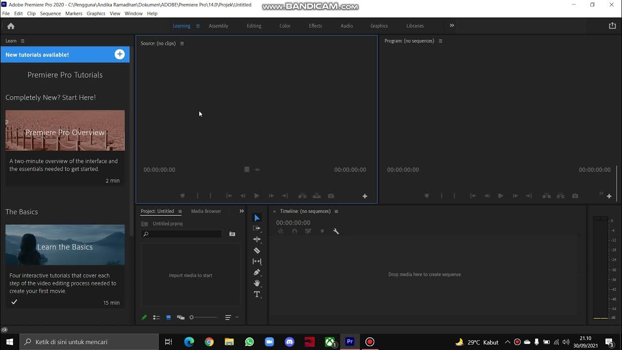 Premiere pro создание проекта