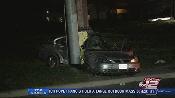 Man in critical condition following crash with utility pole