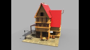 House - Wireframe on Shaded - Maya 2018