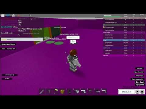 Roblox Two Player Military Tycoon New Code Youtube
