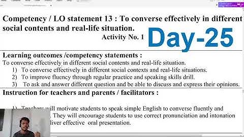 Bridge Course 10 English Day-25 LO Statement-13, Activity-1