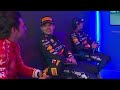 Verstappens reaction to sainz overtake on russell  bahrain gp cooldown room