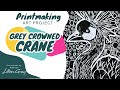 How to make a linocut bird print with artist lillian gray