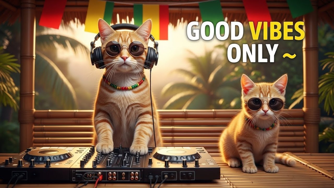 🐱 Tropical Reggae DJ Cats – Deep Bass Island Vibes | Chill Reggae Mix ...