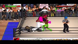 Wrestling Revolution by Mat Dickie- Lemonhead German supluxes Cameron Cool into a burning motorcycle
