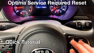 2016 Kia Optima Service required message reset