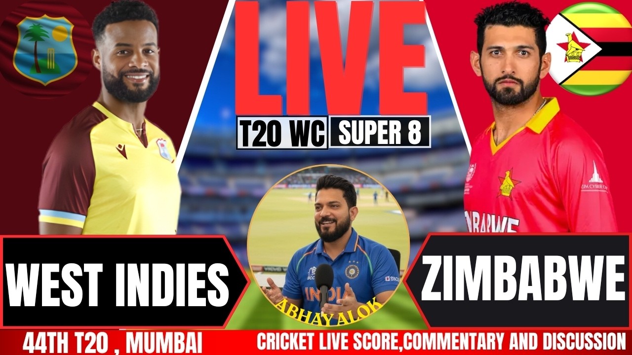 West Indies vs Zimbabwe | T20 WC LIVE | Live Score & Commentary | WI vs ZIM