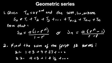 Grade 12 Sequences and Series | Geometric Series (Formula derivation and worked examples)
