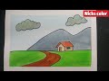 how to draw paint for kids / watercolor painting / landscape / #nickscolor