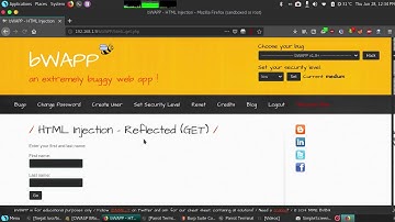 bWAPP HTML Injection Reflected (GET) and (POST) Medium Level