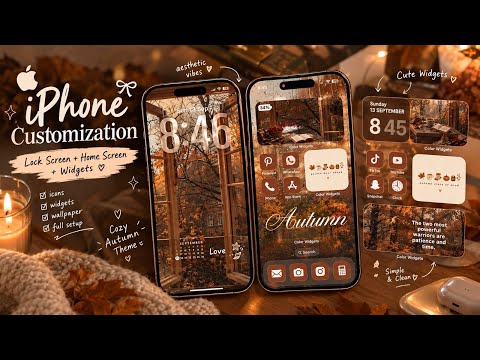 Aesthetic iPhone Setup 🍂 Autumn Theme | iOS 26 customization Widgets, Icons, Wallpaper Full Tutorial
