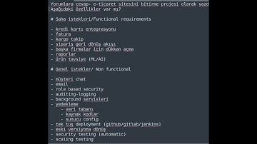 Yorumlara cevap:  e-ticaret sitesini bitirme projesi olarak yazdım. Aşağıdaki özellikler var mı?