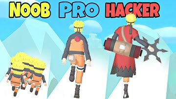 NOOB vs PRO vs HACKER in Split Crowd Run