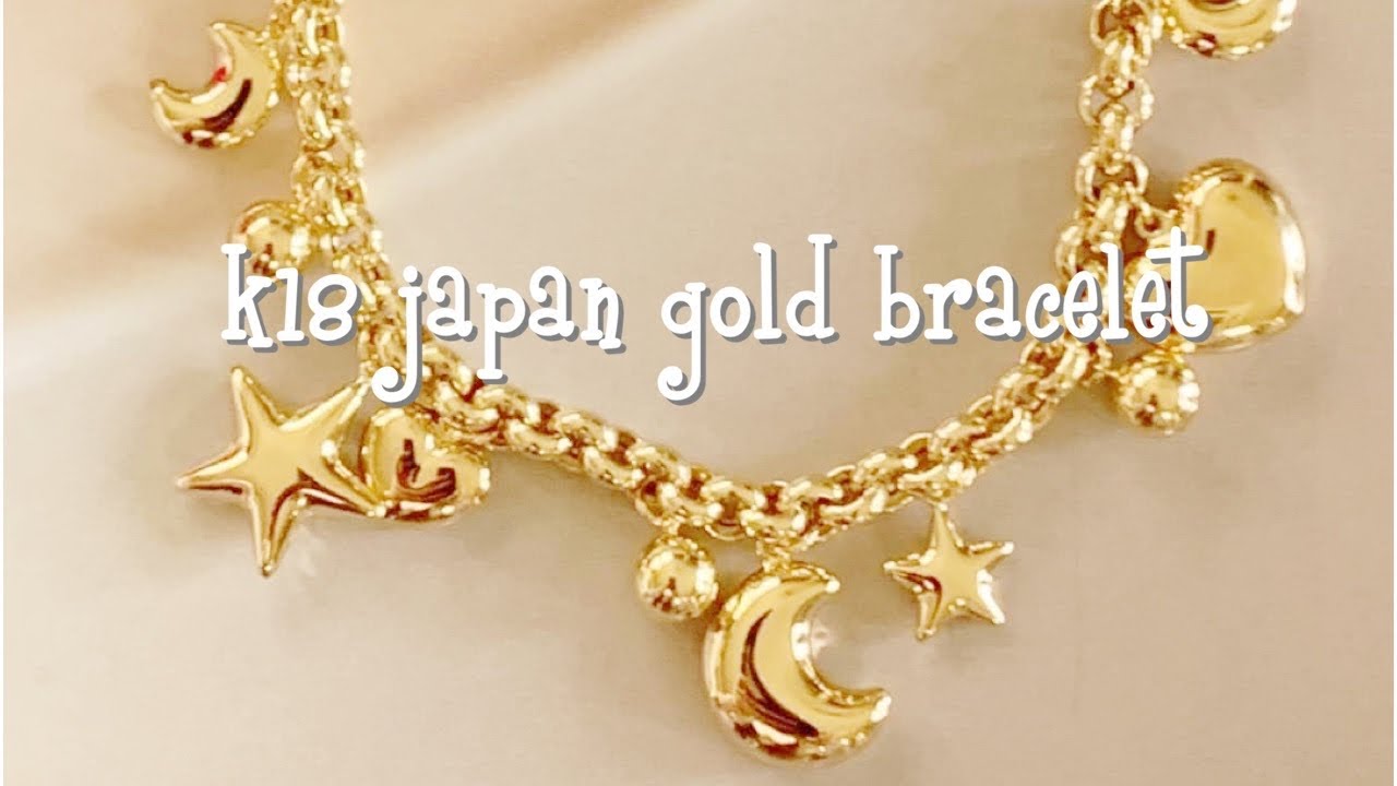 K18 japan gold bracelet / 18k roro charms bracelet #21 