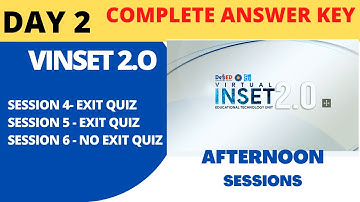 VINSET 2.0 DAY 2 COMPLETE ANSWER TO QUIZZES AFTERNOON SESSIONS