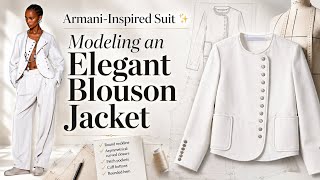 Modeling an Elegant Blouson Jacket ✨ Armani-Inspired Suit