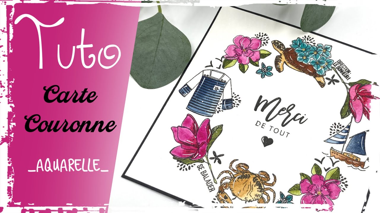 [TUTO] Réaliser une jolie CARTE COURONNE à l'aquarelle