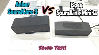 Bose SoundLink Mini II Special Edition vs. Anker SoundCore 3 | Bass Sound Test