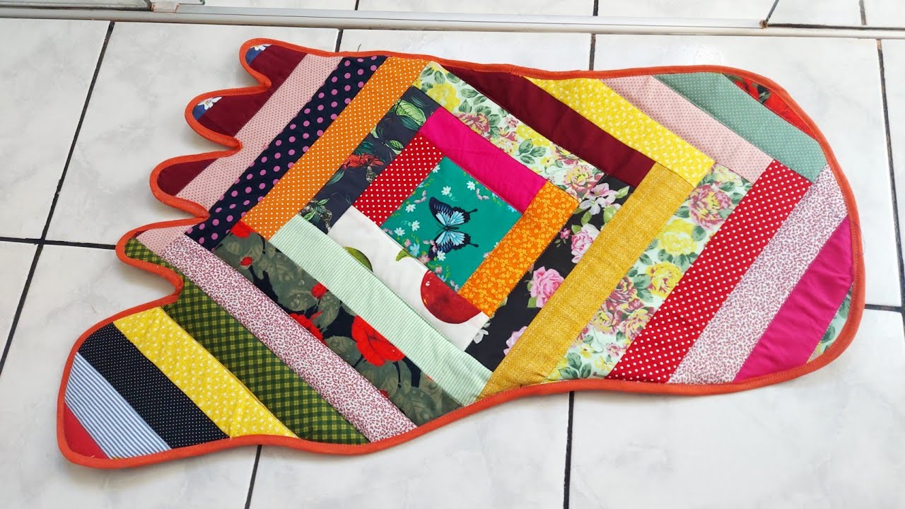 TAPETE DE RETALHO MODELO PÉ # LINDO E FÁCIL 🌺