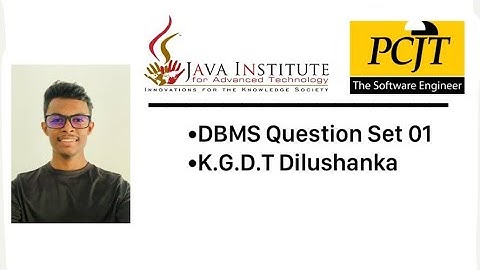 DBMS | Question Set 01 | Java Institute