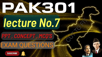 Pak301 Short lecture no.7 | All MCQS , concept and questions.