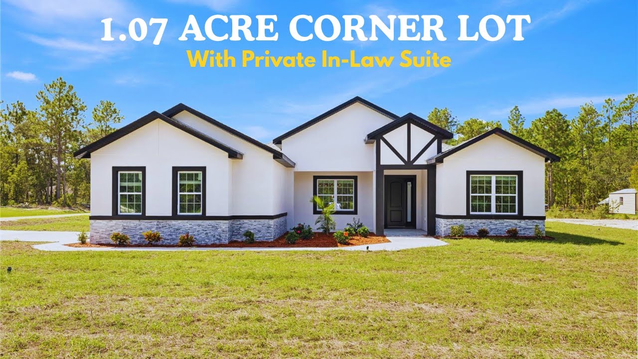 1.07 ACRE CORNER LOT with PRIVATE IN-LAW SUITE | Rolling Hills, Ocala FL | New Construction Home