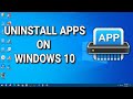how to delete apps on windows 10